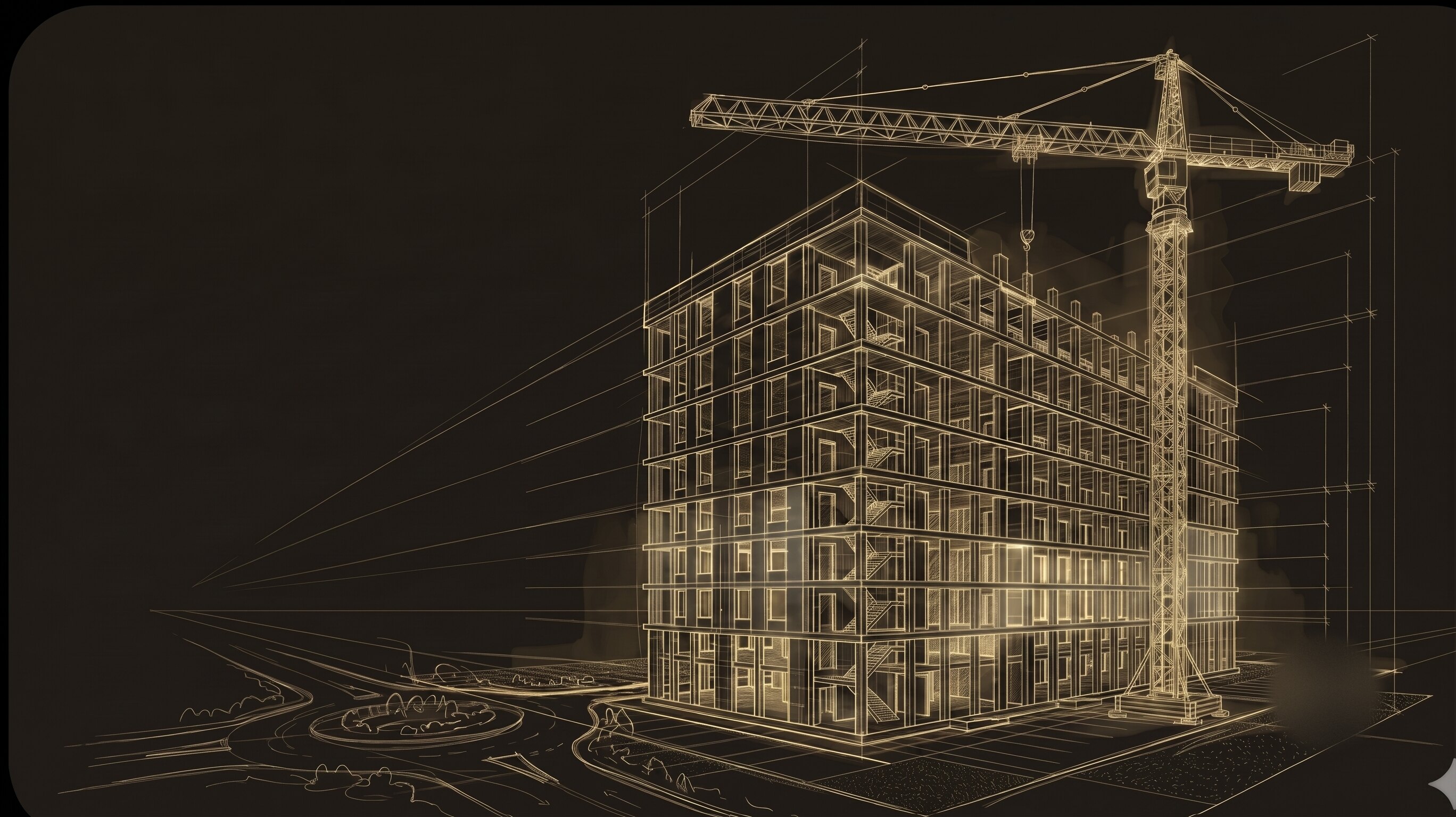 A Sree Venkata Sai residential building under construction — architectural perspective drawing