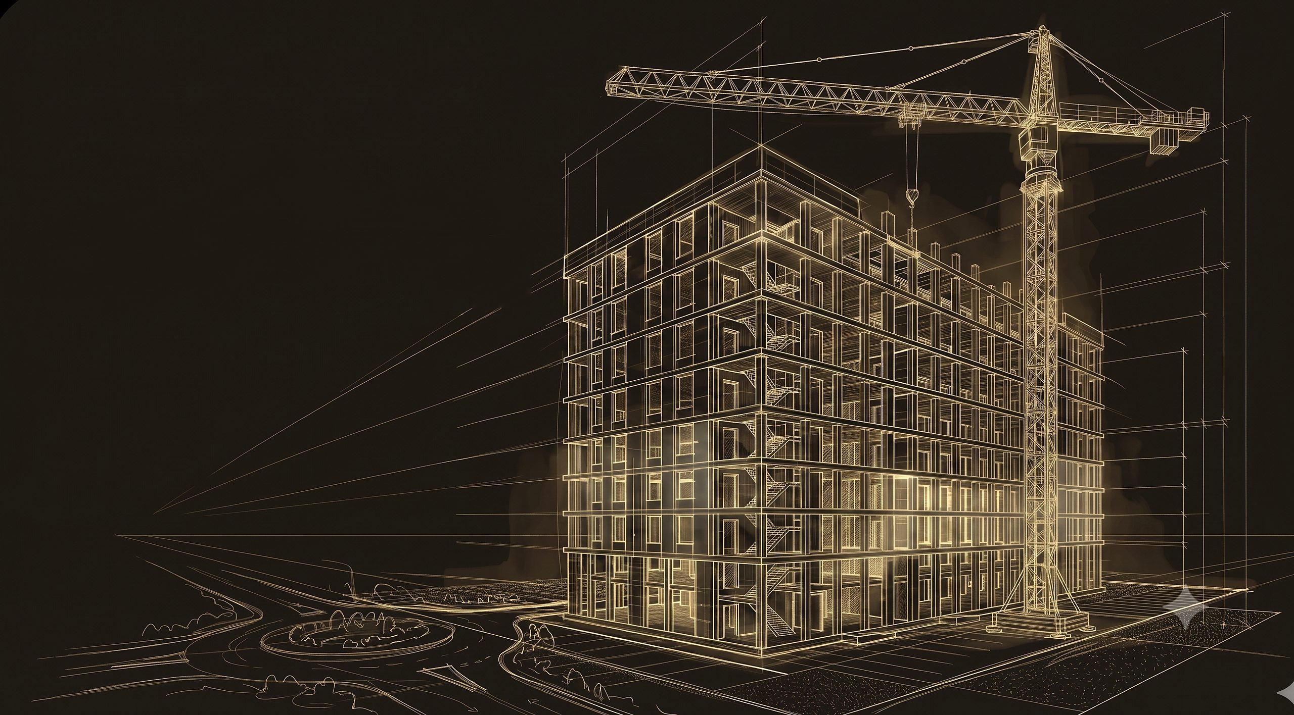 A Sree Venkata Sai residential building under construction — architectural perspective drawing